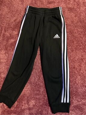 Boys Adidas Black Fleece Joggers